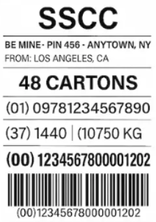 SSCC pallet tag
